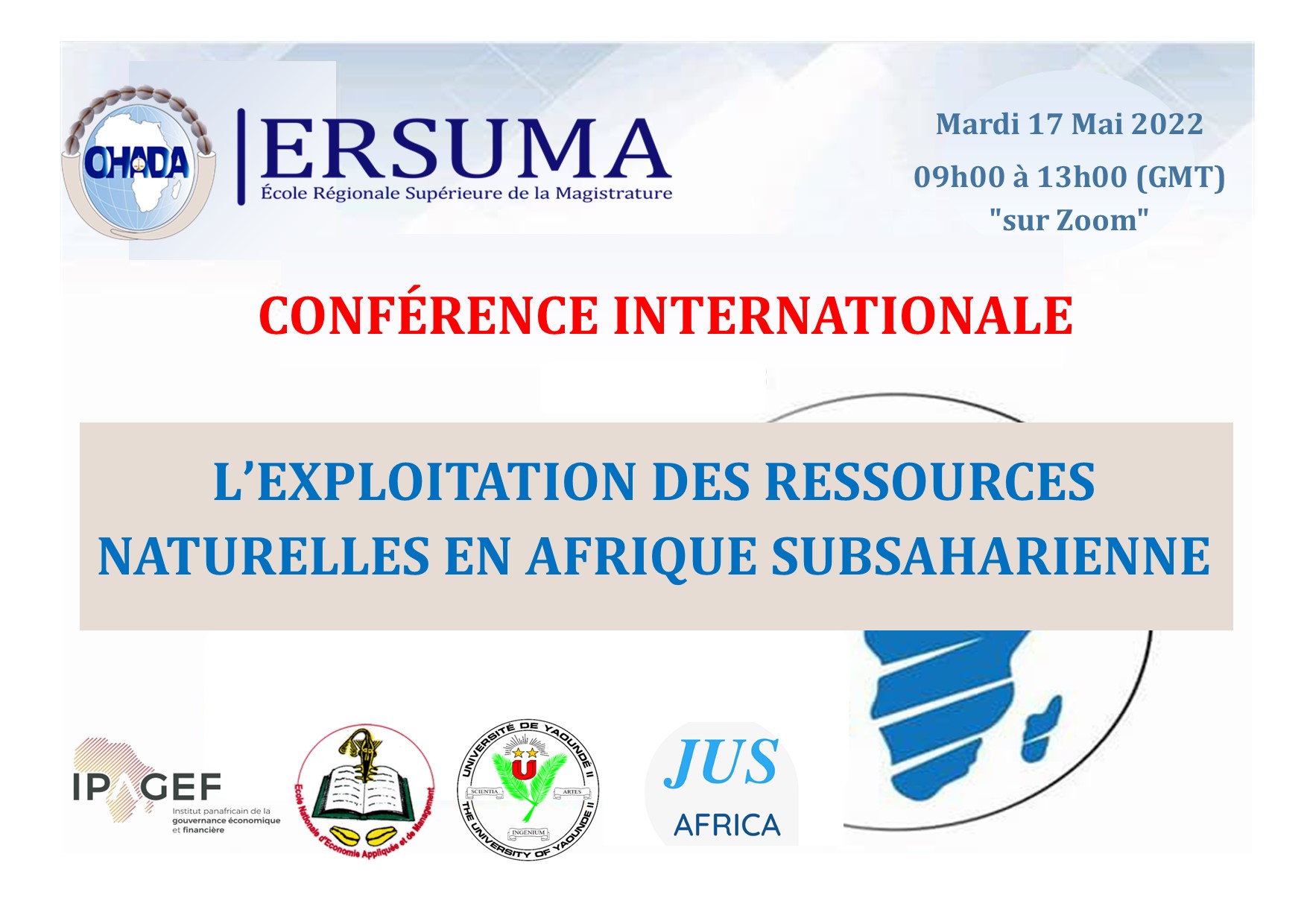COMMUNIQUÉ ERSUMA 3EME CONFÉRENCE INTERNATIONALE 2022 sur « L’EXPLOITATION DES RESSOURCES NATURELLES EN AFRIQUE SUBSAHARIENNE »