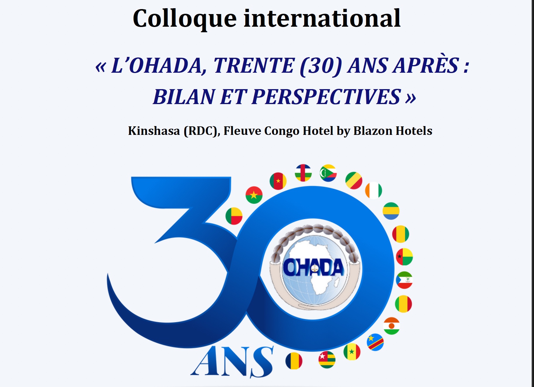 Communiqué : Colloque International des 30 ans de l’OHADA