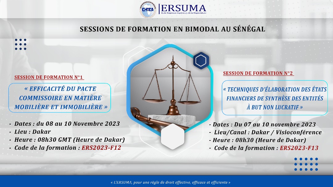 COMMUNIQUÉ ERSUMA : SESSIONS DE FORMATION EN BIMODAL AU SÉNÉGAL