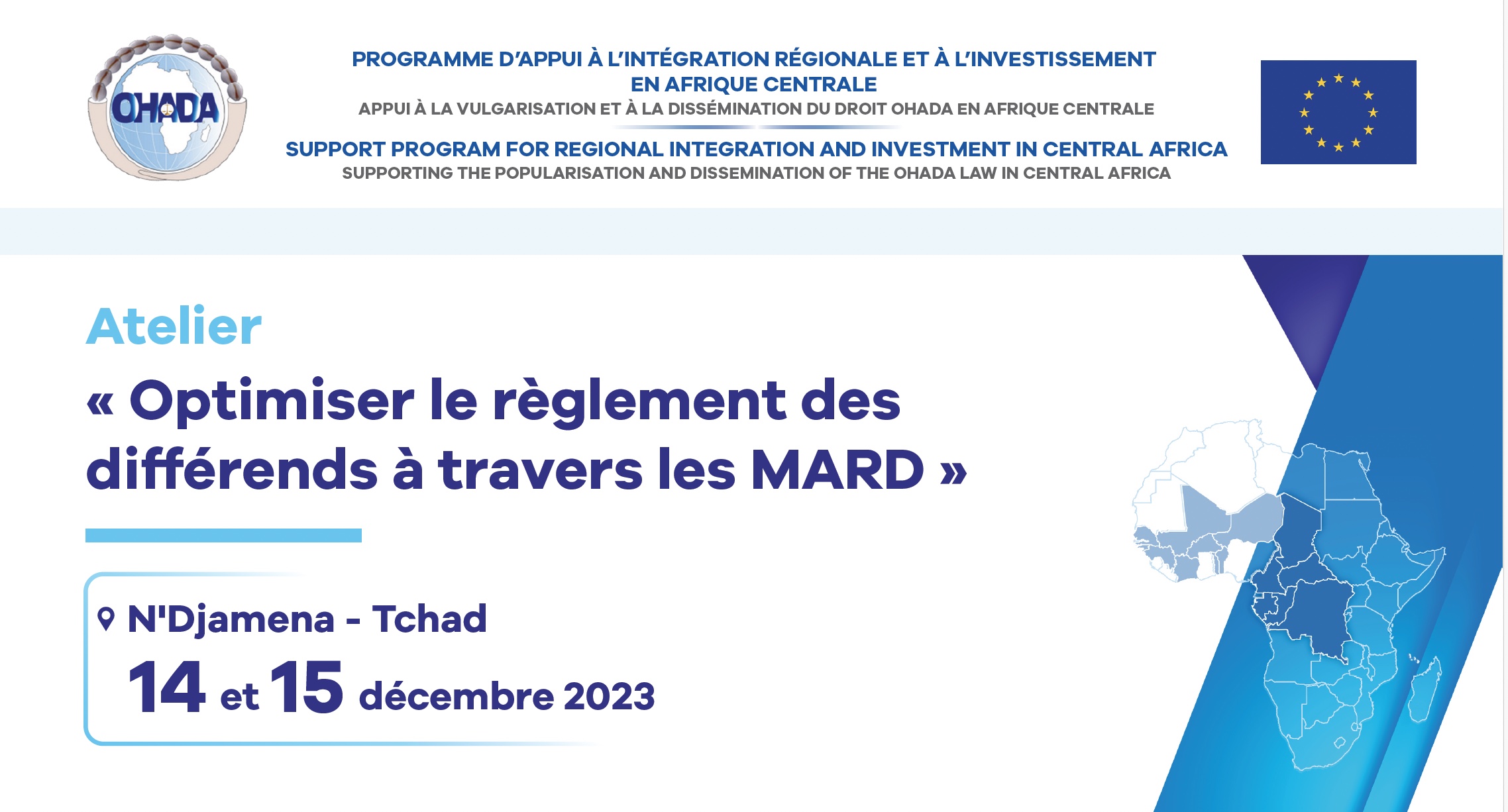 Atelier de vulgarisation des modes alternatifs de règlement des différends (MARD) à N’Djaména au Tchad et par visioconférence
