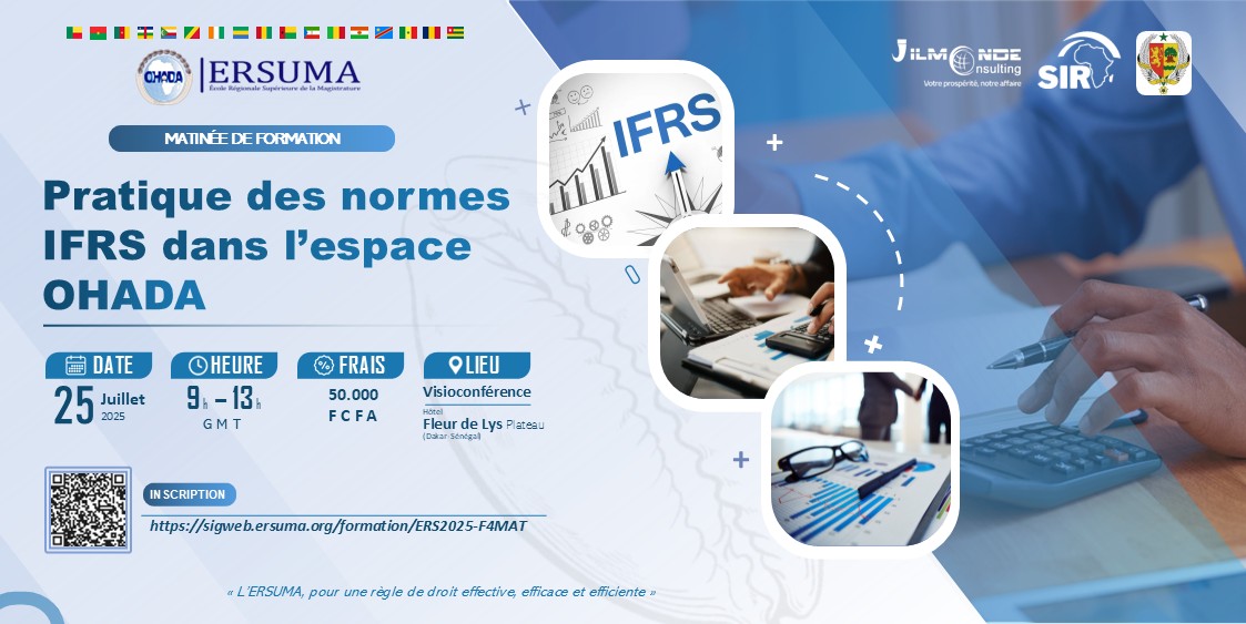 Formation ERSUMA sur le Thème : « Pratique des normes IFRS dans l’espace OHADA »