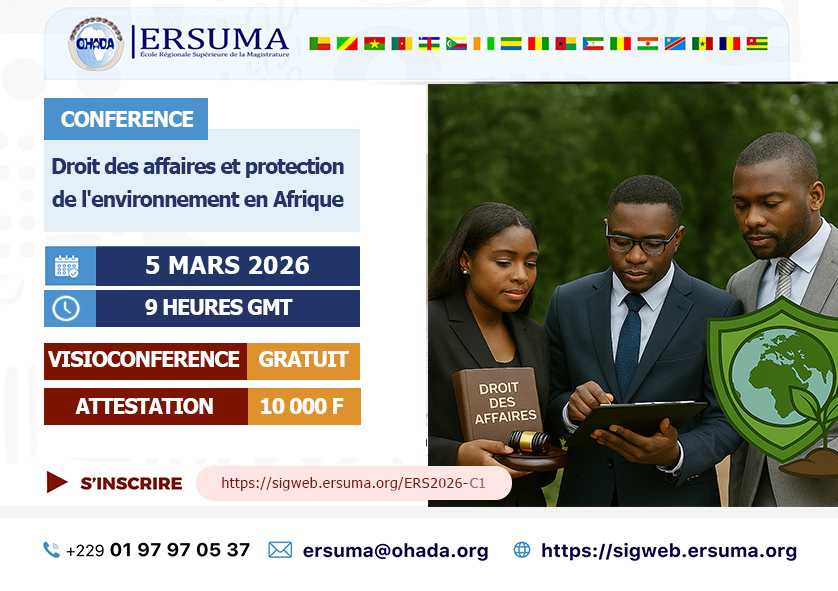 CONFÉRENCE INTERNATIONALE EN LIGNE  Thème :« DROIT DES AFFAIRES ET PROTECTION DE L’ENVIRONNEMENT EN AFRIQUE »