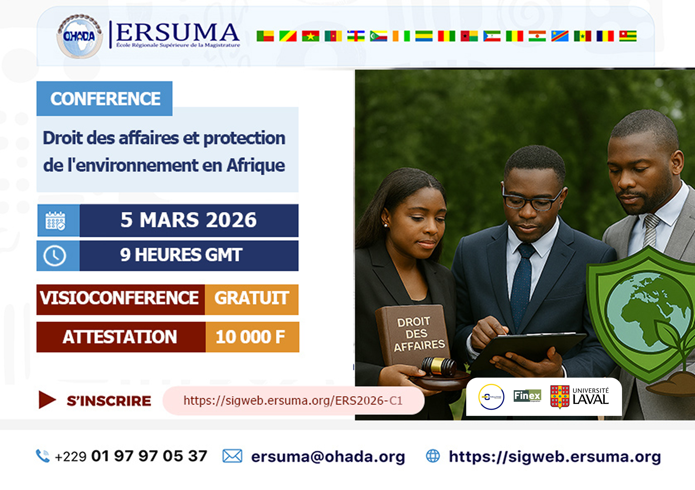 CONFÉRENCE INTERNATIONALE EN LIGNE  Thème :« DROIT DES AFFAIRES ET PROTECTION DE L’ENVIRONNEMENT EN AFRIQUE »