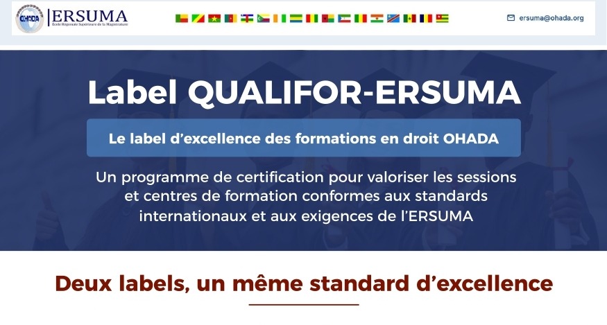 QUALIFOR-ERSUMA : Le label d’excellence des formations en droit OHADA