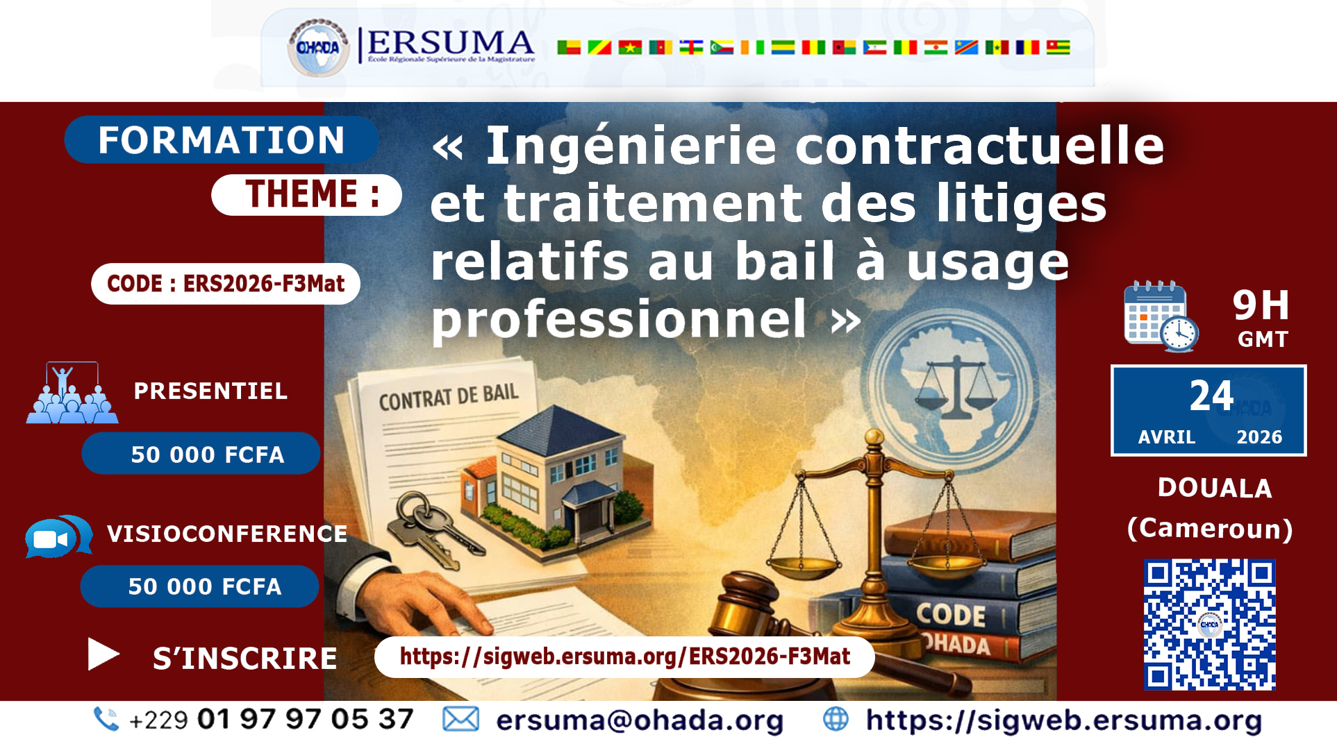 MATINÉE DE FORMATION EN BIMODAL  Thème :  « Ingénierie contractuelle et traitement des litiges relatifs au bail à usage professionnel »