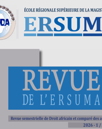 Couverture Revue de l'ERSUMA