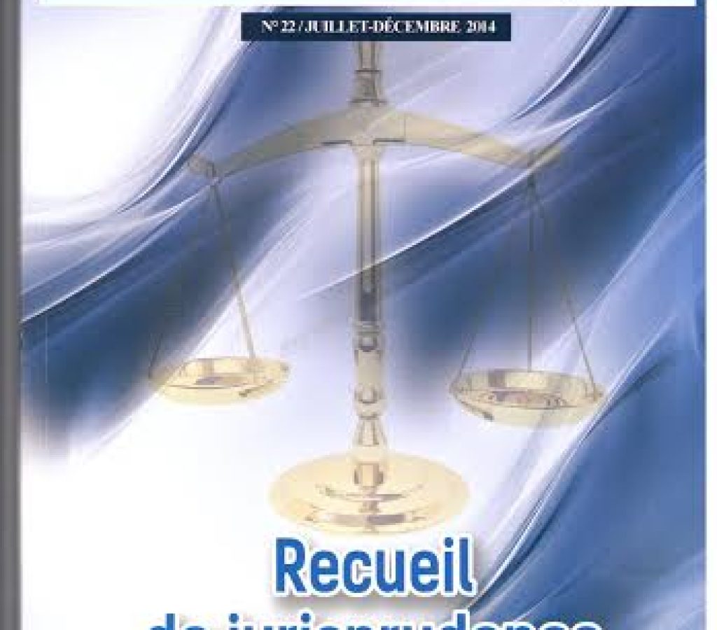 receuil-jurisprudence-ccja-numero-22